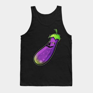 Eggplant Aubergine Jack O Lantern Face Costume Halloween Tank Top